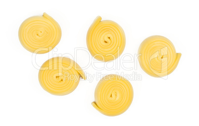 Slavic type of cheese isolated on white