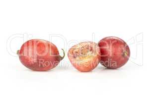 Fresh raw red gooseberry isolated on white