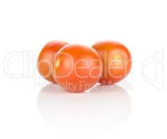 Fresh cherry tomato isolated on white