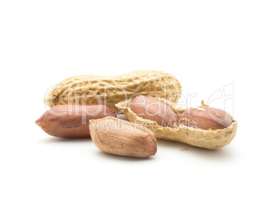 Raw peanut isolated on white