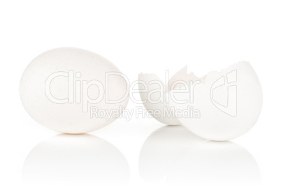 Fresh raw white eggs isolated on white