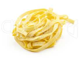 Raw fresh Fettuccine isolated on white