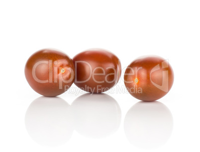 Fresh cherry tomato isolated on white