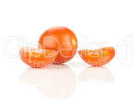 Fresh cherry tomato isolated on white