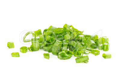 Fresh Raw green spring onion isolated on white