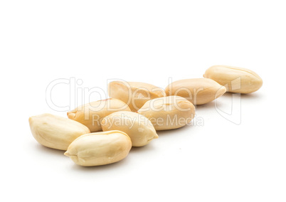 Raw peanut isolated on white