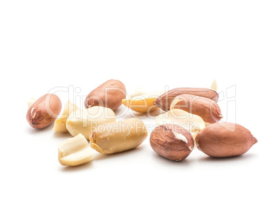 Raw peanut isolated on white