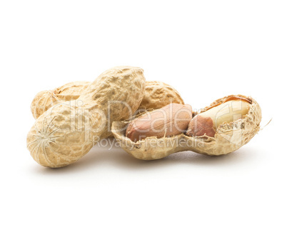 Raw peanut isolated on white