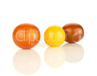 Fresh cherry tomato isolated on white