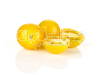 Fresh cherry tomato isolated on white