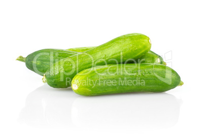 Fresh raw mini cucumber isolated on white