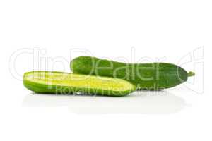 Fresh raw mini cucumber isolated on white