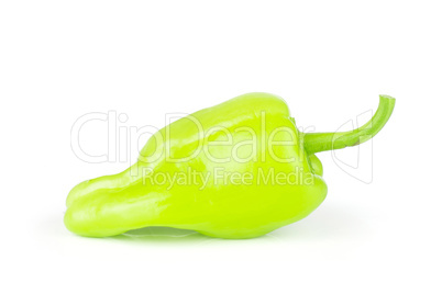 Fresh raw light green pepper isolated on white