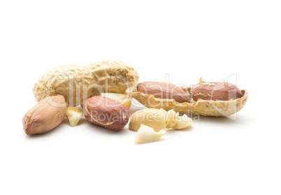 Raw peanut isolated on white