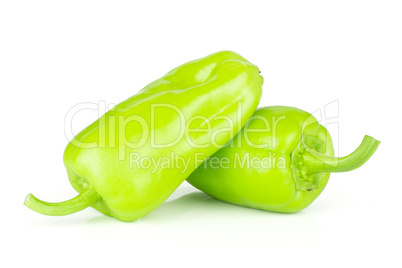 Fresh raw light green pepper isolated on white