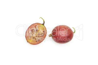 Fresh raw red gooseberry isolated on white