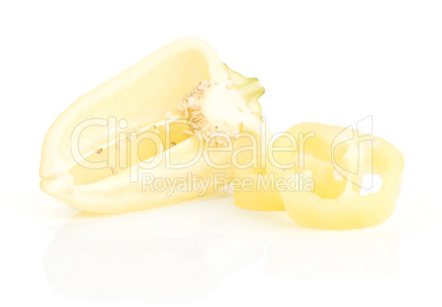 Fresh yellow paprika isolated on white