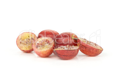 Fresh raw red gooseberry isolated on white