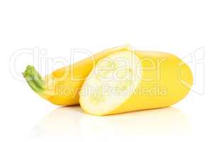 Fresh Raw yellow zucchini isolated on white