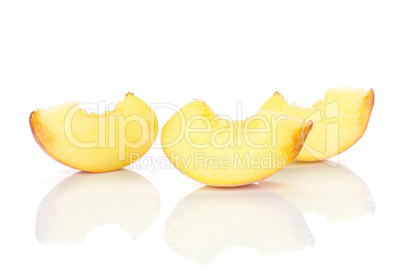 Fresh Raw yellow peach isolated on white