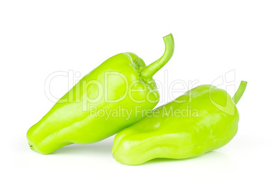 Fresh raw light green pepper isolated on white