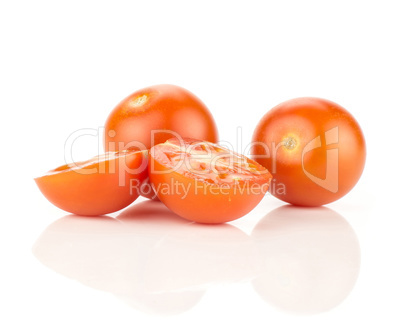 Fresh cherry tomato isolated on white