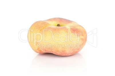Fresh raw saturn peach isolated on white