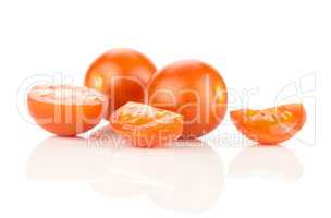 Fresh cherry tomato isolated on white
