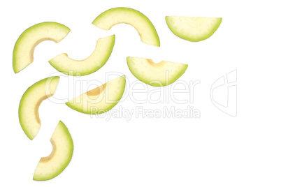 fresh Raw smooth avocado isolated on white