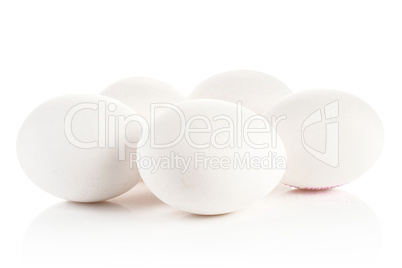 Fresh raw white eggs isolated on white