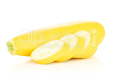 Fresh Raw yellow zucchini isolated on white