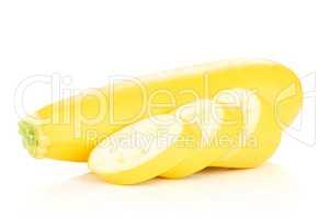 Fresh Raw yellow zucchini isolated on white