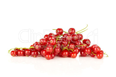 Fresh raw red currant isolated on white