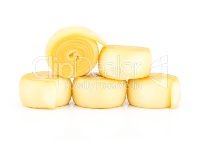 Slavic type of cheese isolated on white