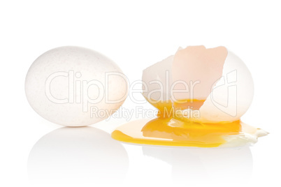 Fresh raw white eggs isolated on white