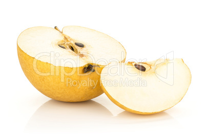 Fresh Nashi golden pear isolated on white