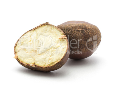 Raw edible Chestnut isolated on white