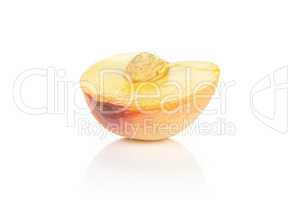 Fresh Raw yellow peach isolated on white