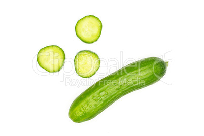 Fresh raw mini cucumber isolated on white