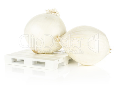 Fresh raw white onion isolated on white