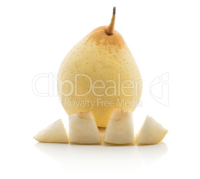 Fresh Nashi Pear isolated on white