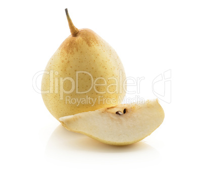 Fresh Nashi Pear isolated on white