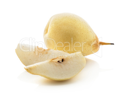 Fresh Nashi Pear isolated on white