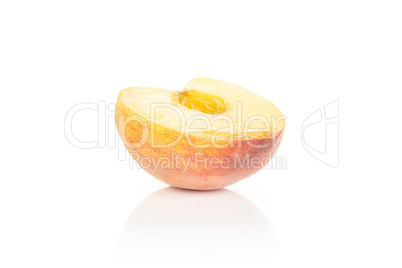 Fresh Raw yellow peach isolated on white