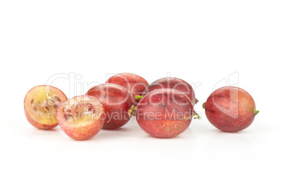 Fresh raw red gooseberry isolated on white