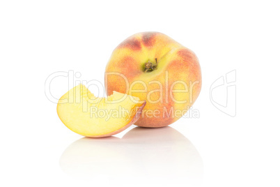 Fresh Raw yellow peach isolated on white