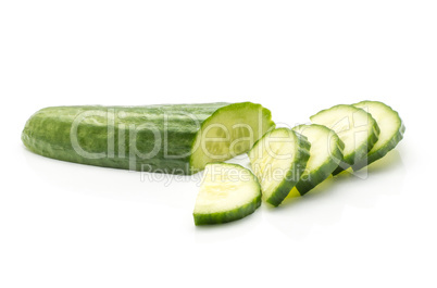 Hothouse cucumber isolated on white