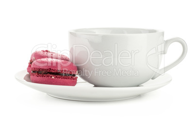 Colourful French macaron (macroon) isolated on white