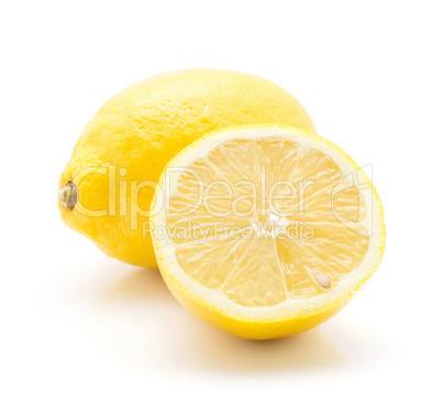 Fresh lemon isolated on white