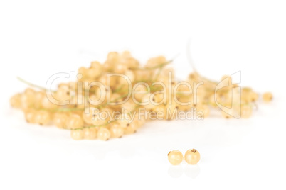 Fresh white currant berries  isolated on white